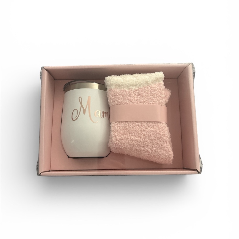 Pink Cozy Socks Gift Set with Pink Tumbler